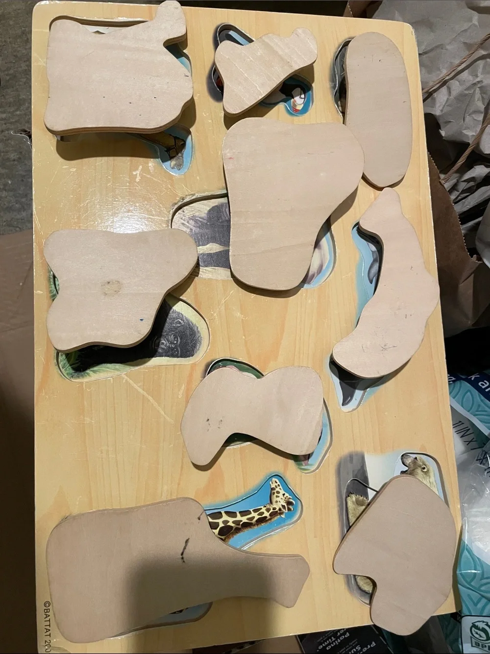 Vintage Large Animal Wood Puzzle set